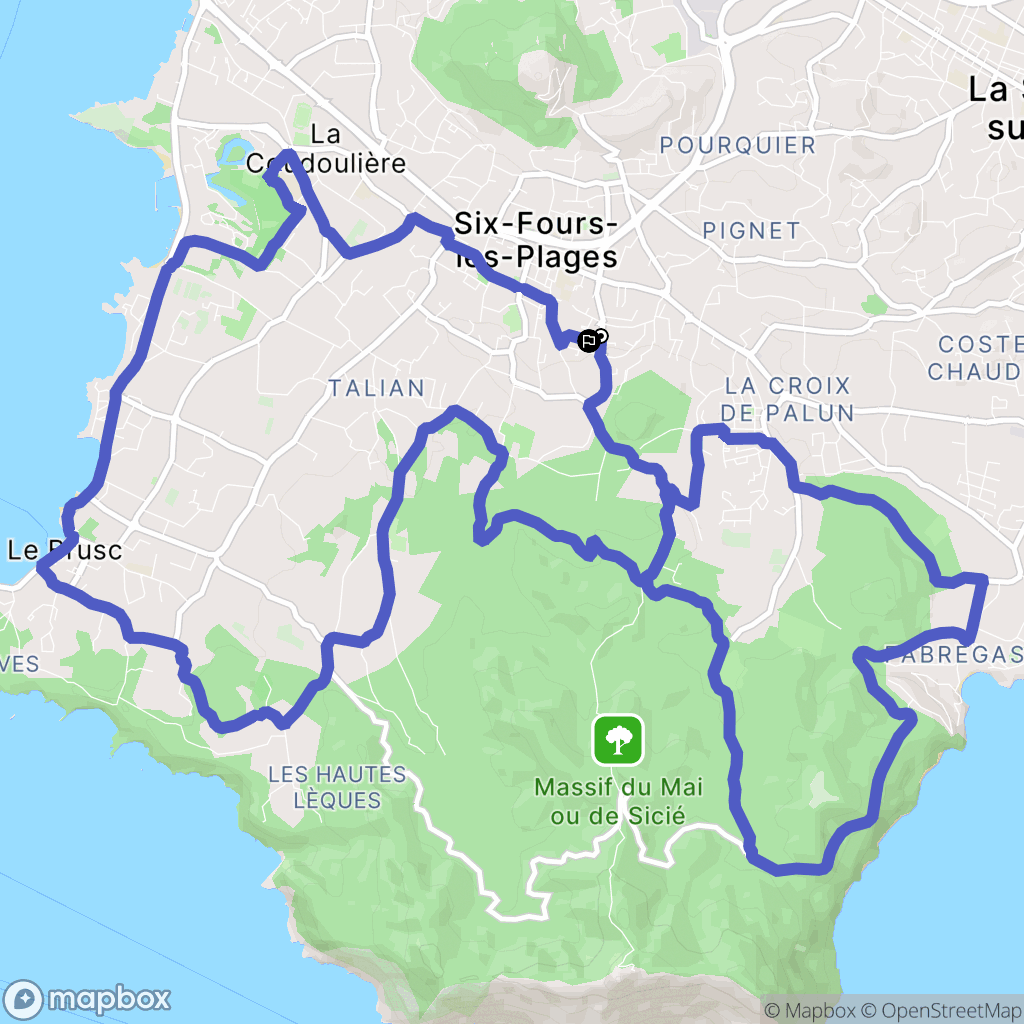 Six-Fours-les-Plages : carte du parcours de randonnée - France
