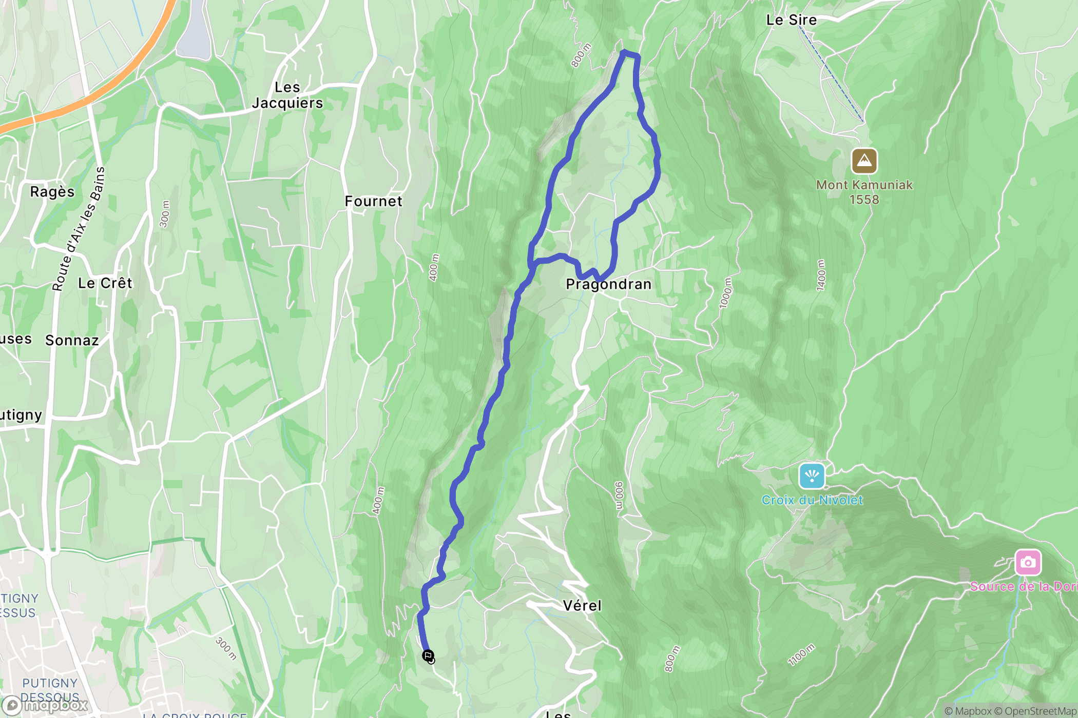 Saint-Alban-Leysse : carte du parcours de randonnée - France