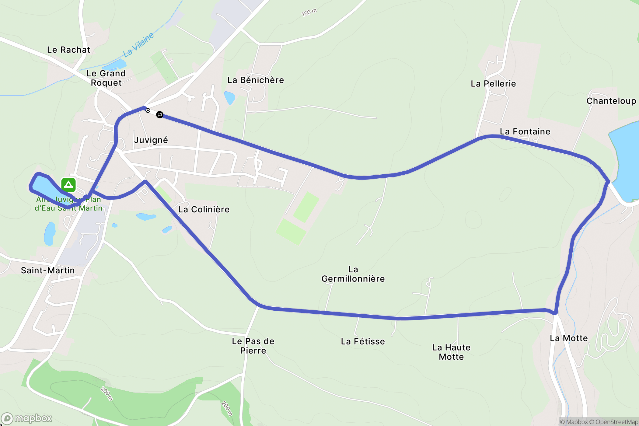 Juvigné : carte du parcours de randonnée - France