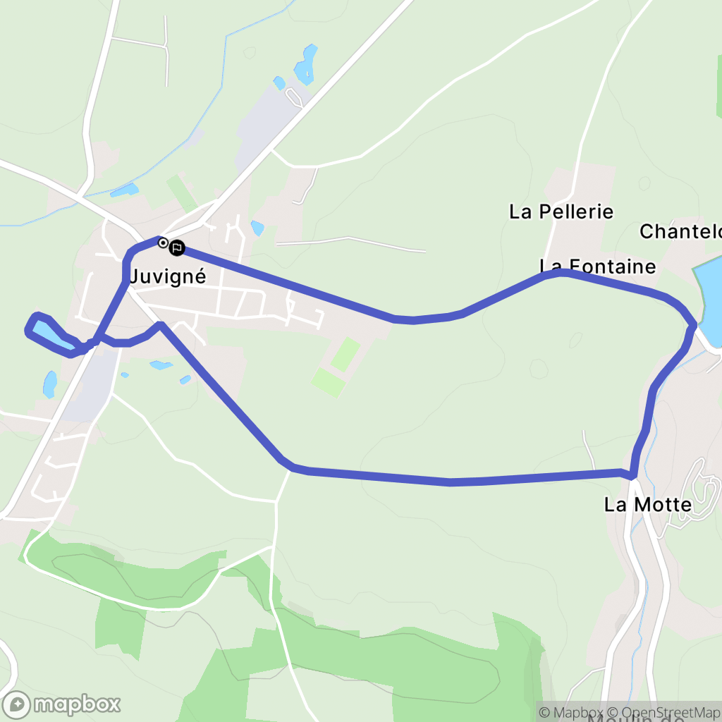 Juvigné : carte du parcours de randonnée - France