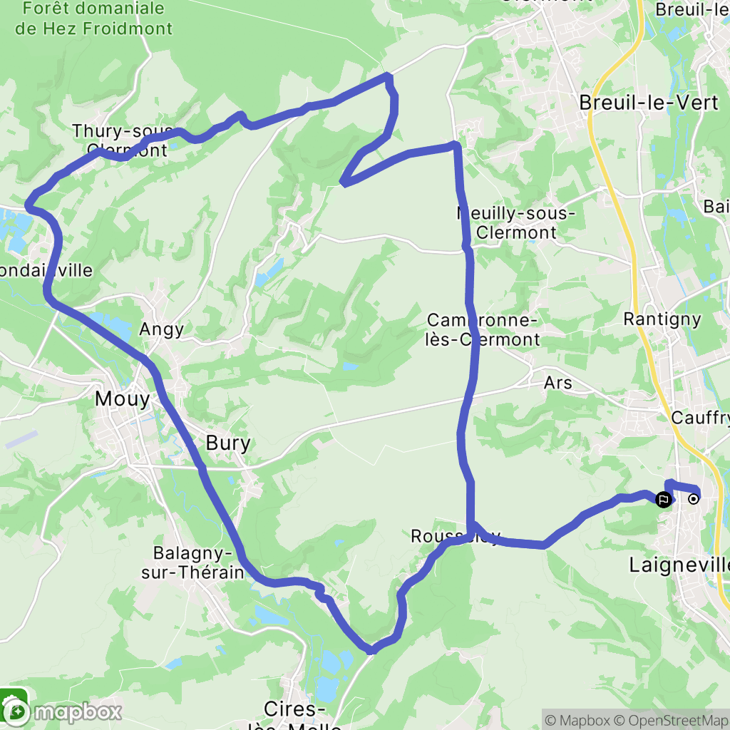 Laigneville : carte du parcours de randonnée - France