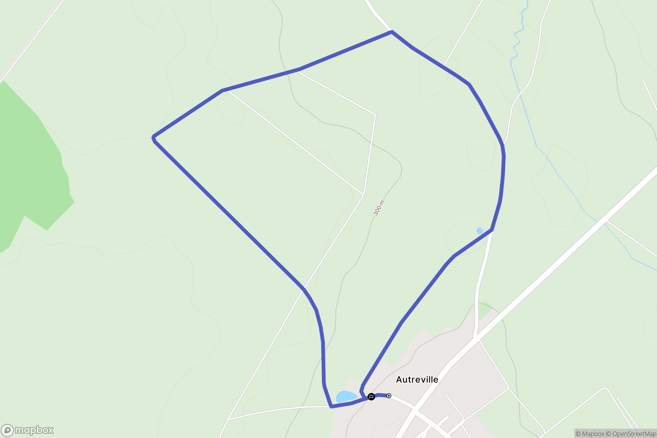 Autreville : carte du parcours de randonnée - France