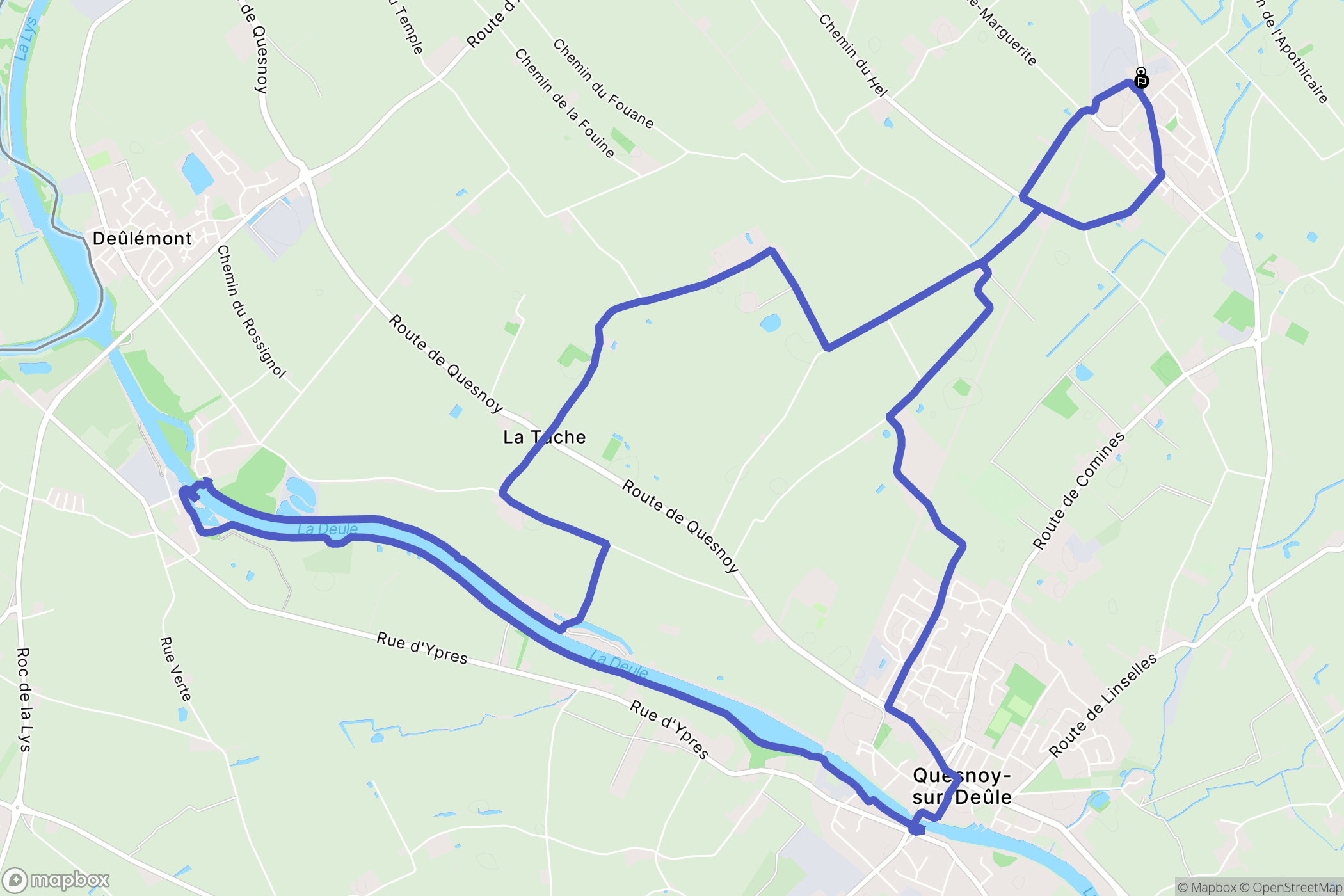Comines : carte du parcours de randonnée - France