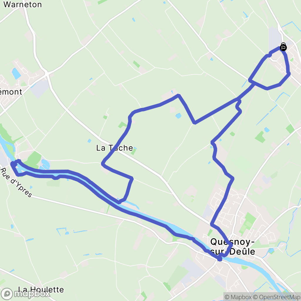 Comines : carte du parcours de randonnée - France