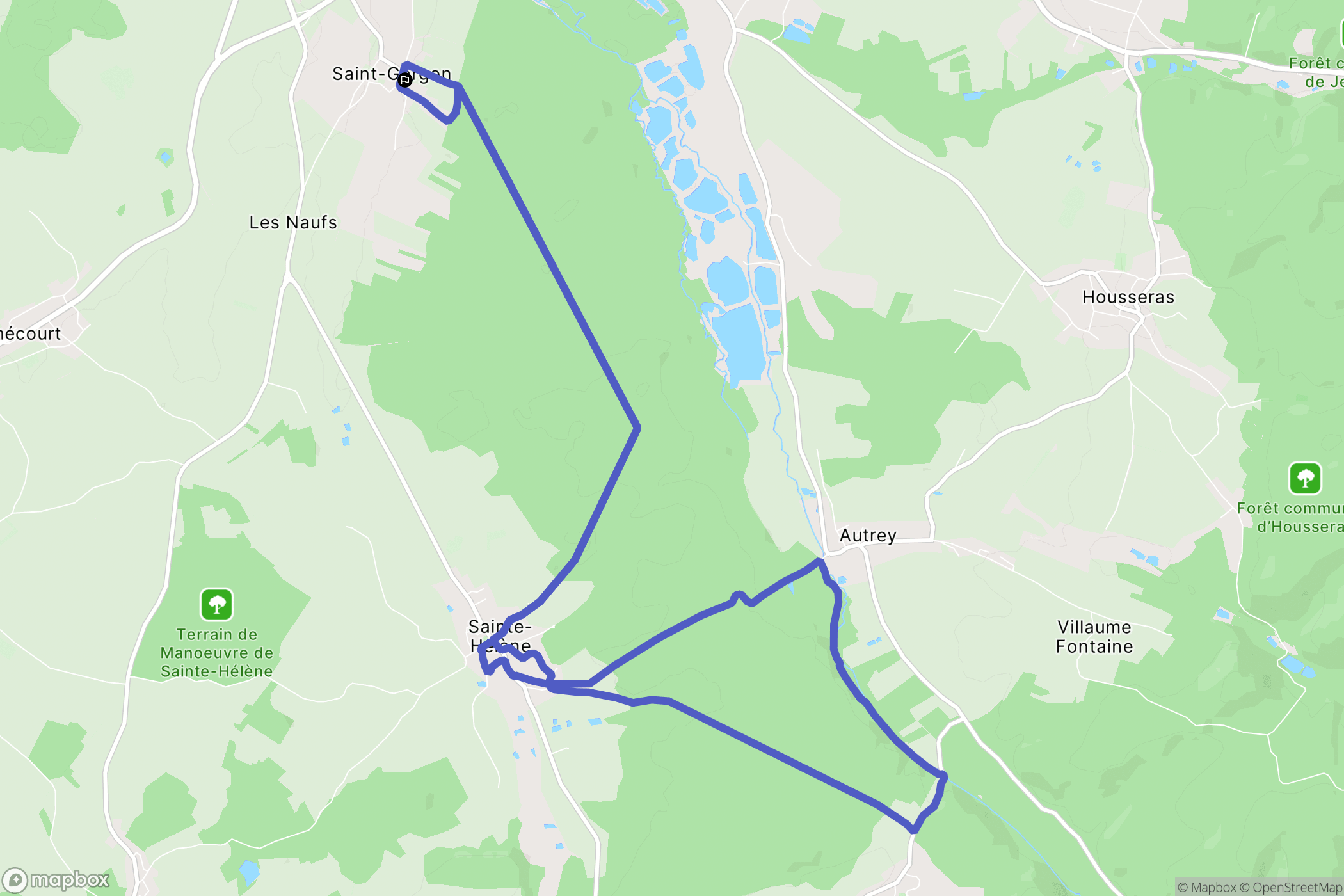 Saint-Gorgon : carte du parcours de randonnée - France