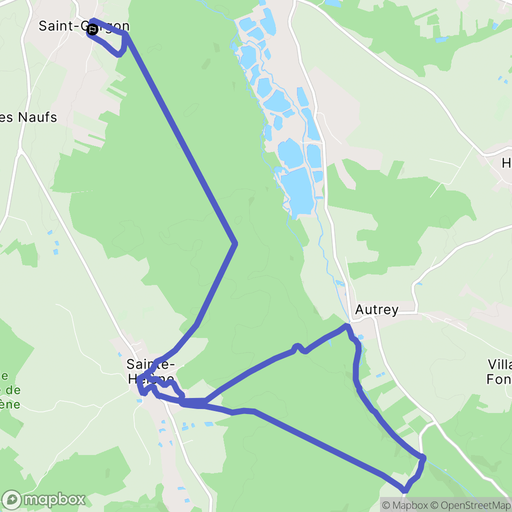 Saint-Gorgon : carte du parcours de randonnée - France