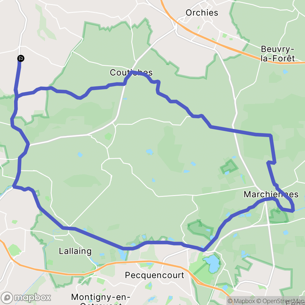 Faumont : carte du parcours de randonnée - France