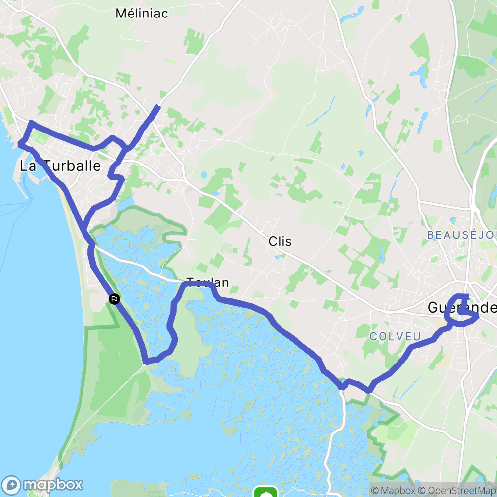 La Turballe : carte du parcours de randonnée - France