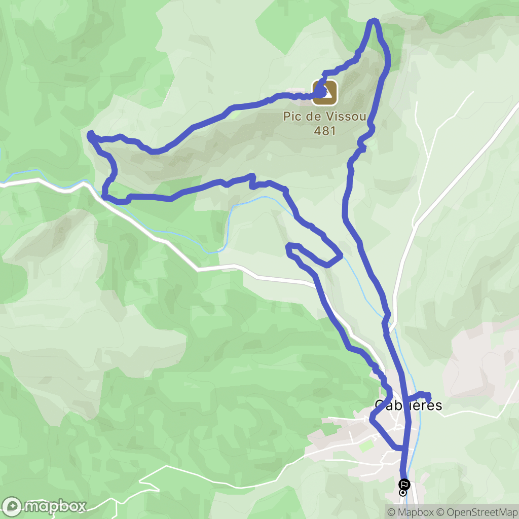 Cabrières : carte du parcours de randonnée - France