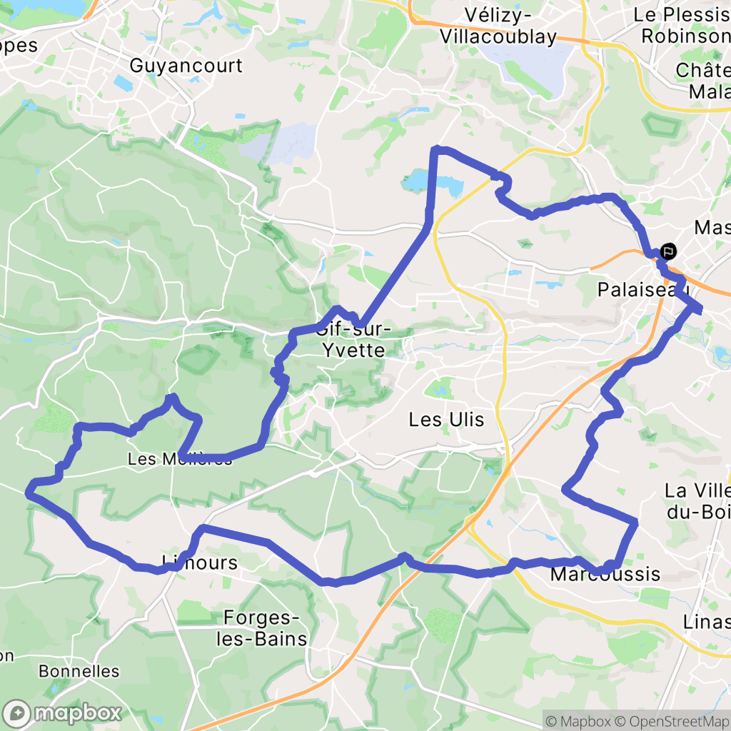 Massy : carte du parcours de randonnée - France