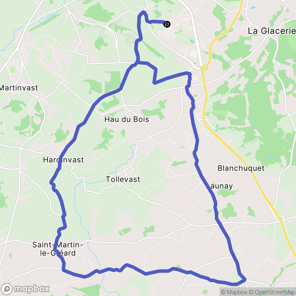 Cherbourg-en-Cotentin : carte du parcours de randonnée - France