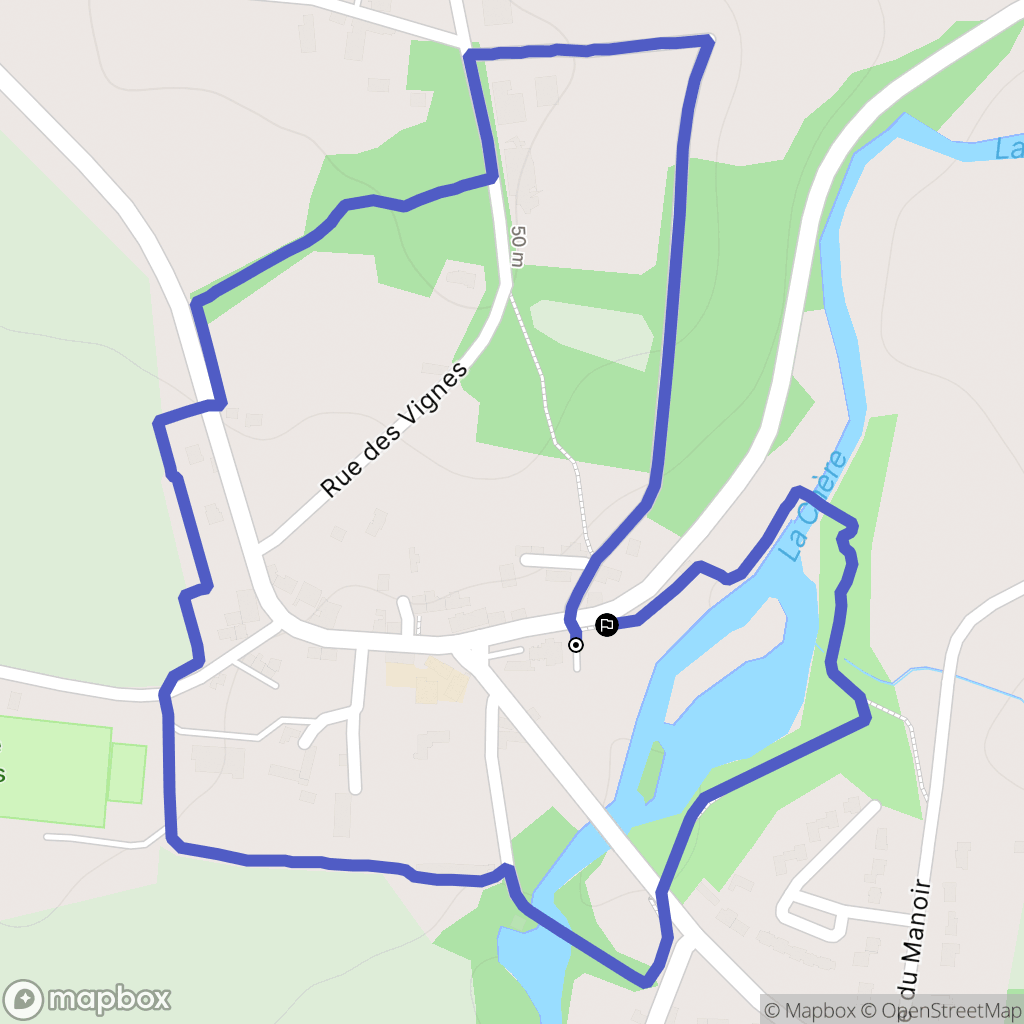 Mouais : carte du parcours de randonnée - France
