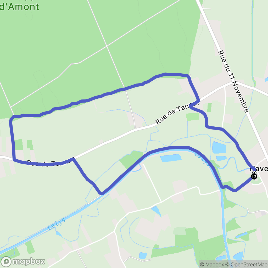 Haverskerque : carte du parcours de randonnée - France