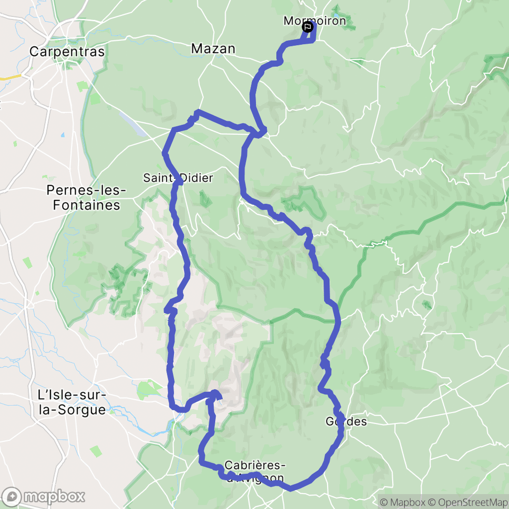 Mormoiron : carte du parcours de randonnée - France