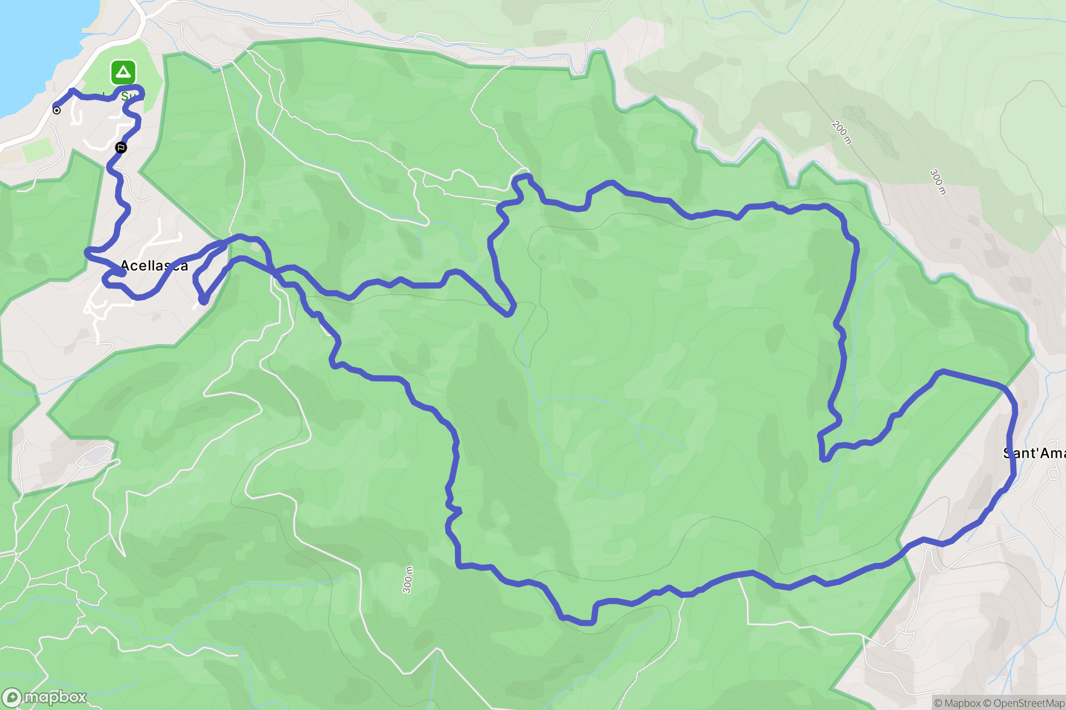 Pietrosella : carte du parcours de randonnée - France