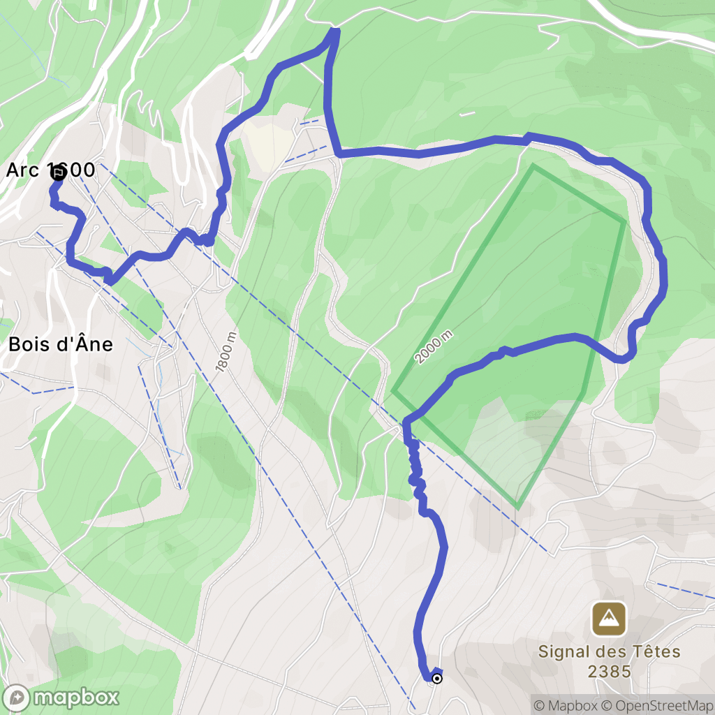 Bourg-Saint-Maurice : carte du parcours de randonnée - France