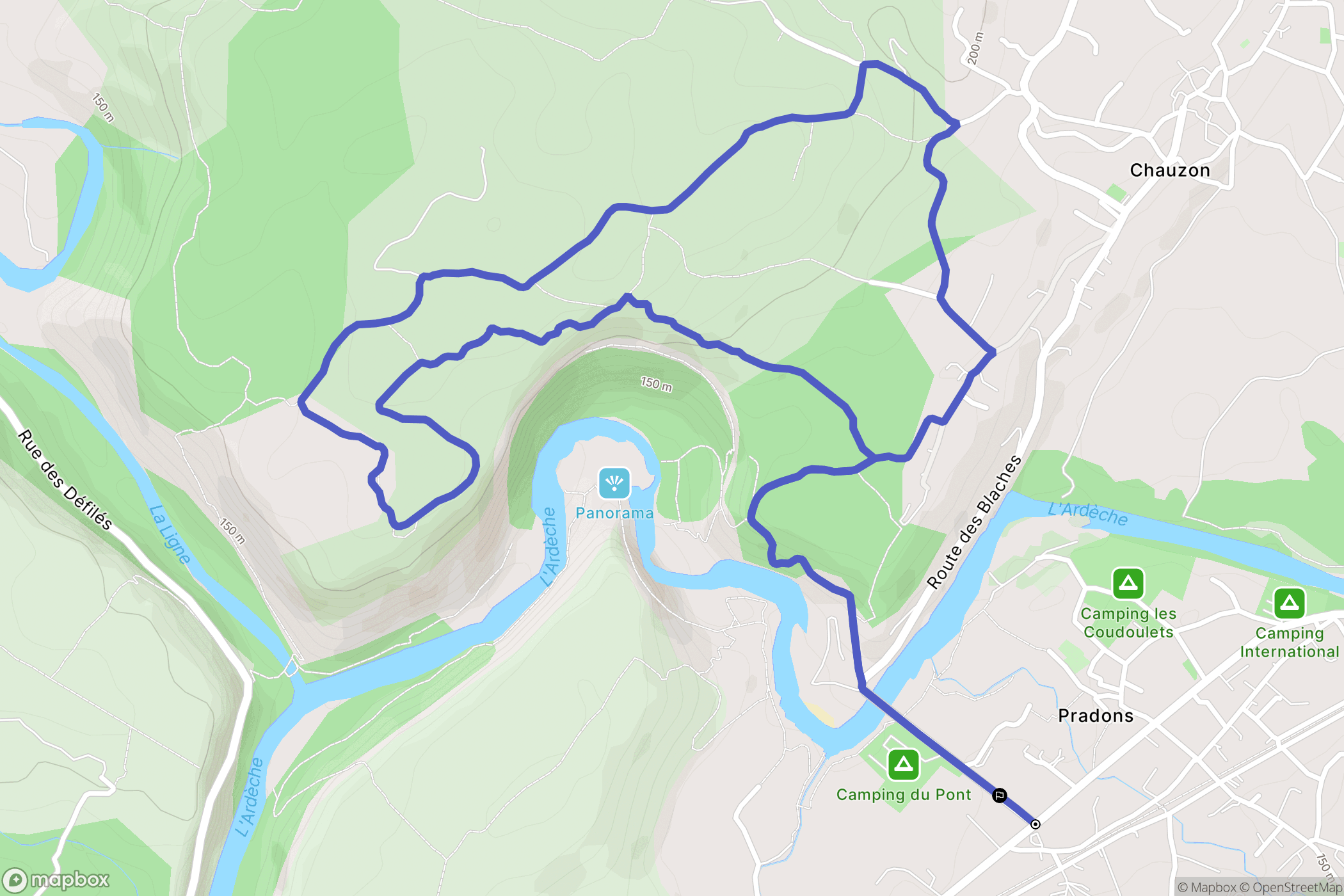 Pradons : carte du parcours de randonnée - France