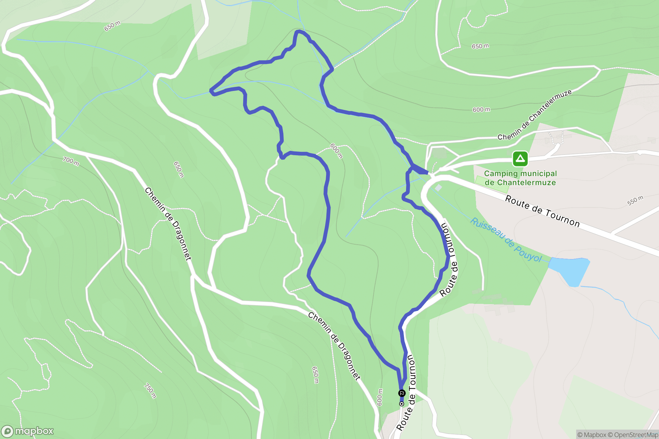 Saint-Victor : carte du parcours de randonnée - France