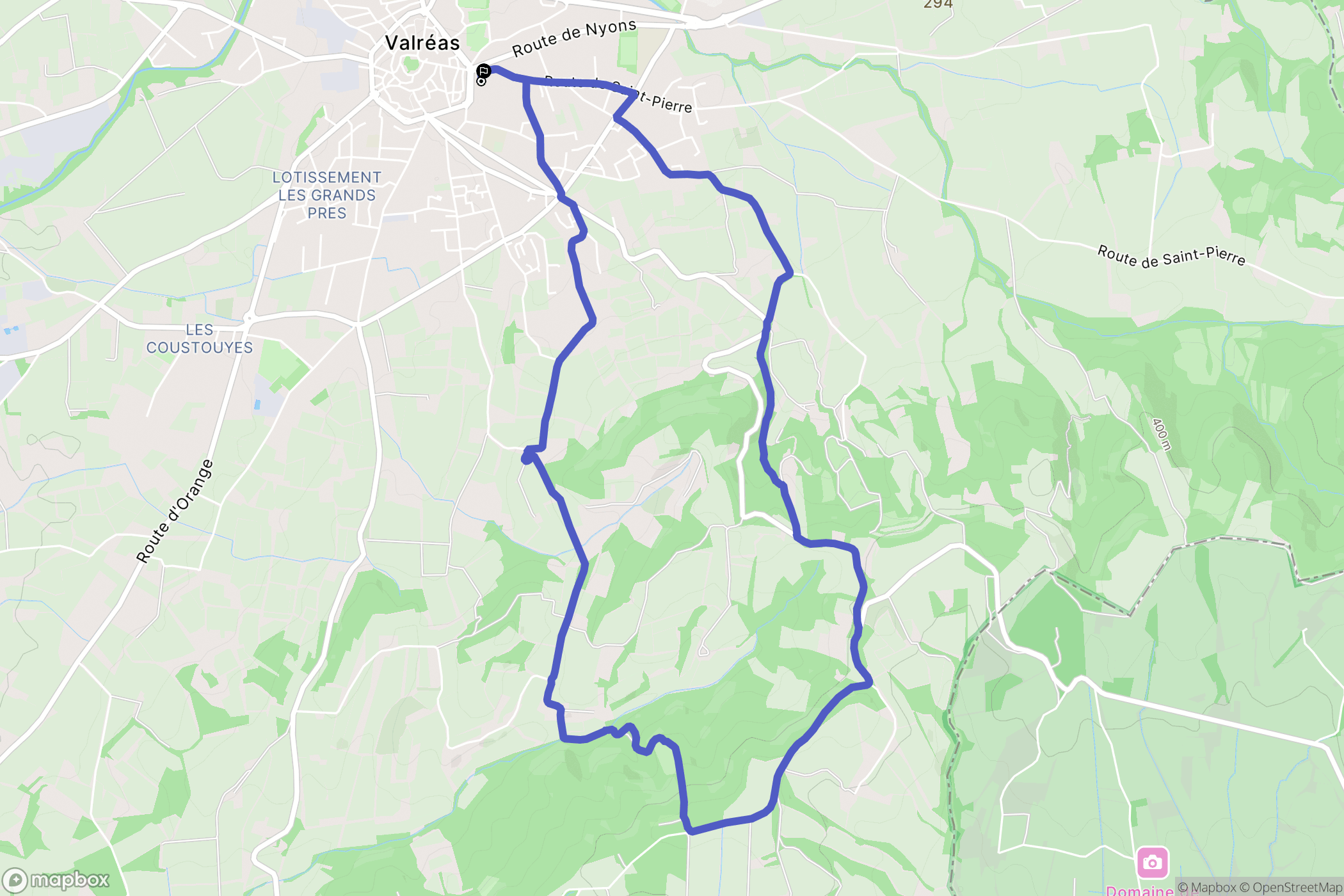 Valréas : carte du parcours de randonnée - France