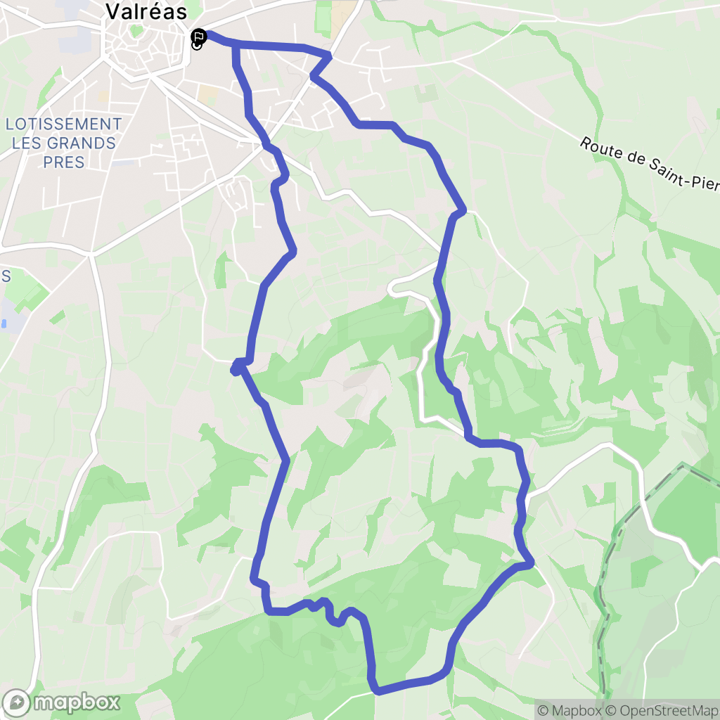 Valréas : carte du parcours de randonnée - France