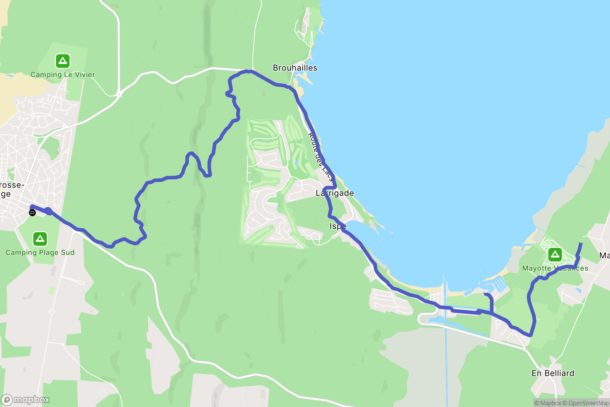 Biscarrosse : carte du parcours de randonnée - France