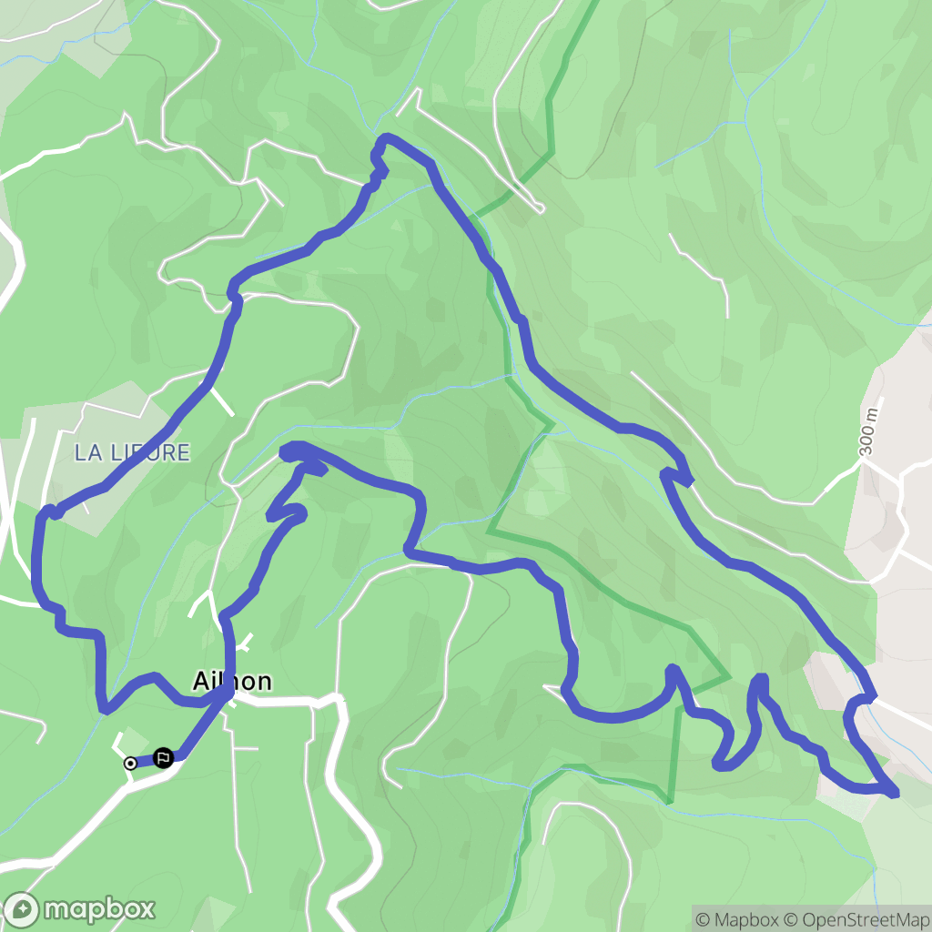 Ailhon : carte du parcours de randonnée - France
