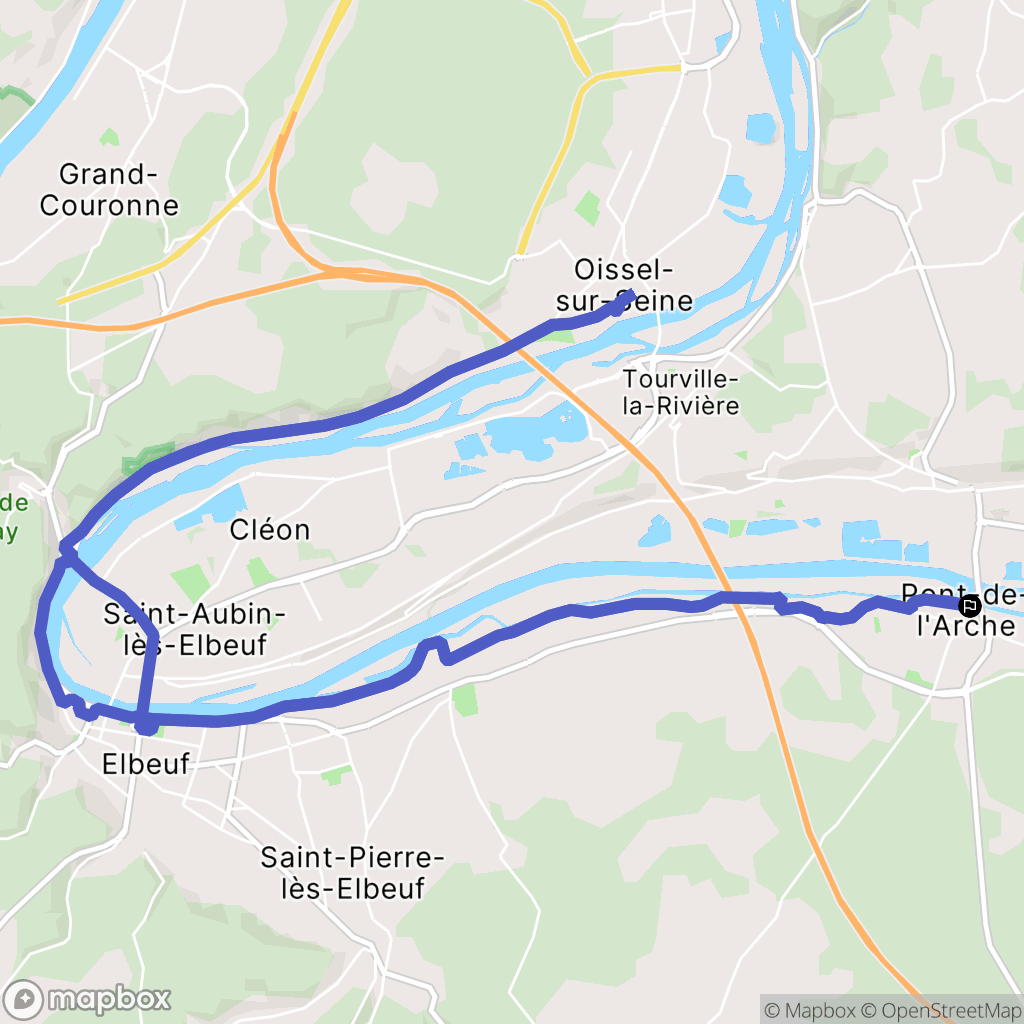 Pont-de-l'Arche : carte du parcours de randonnée - France