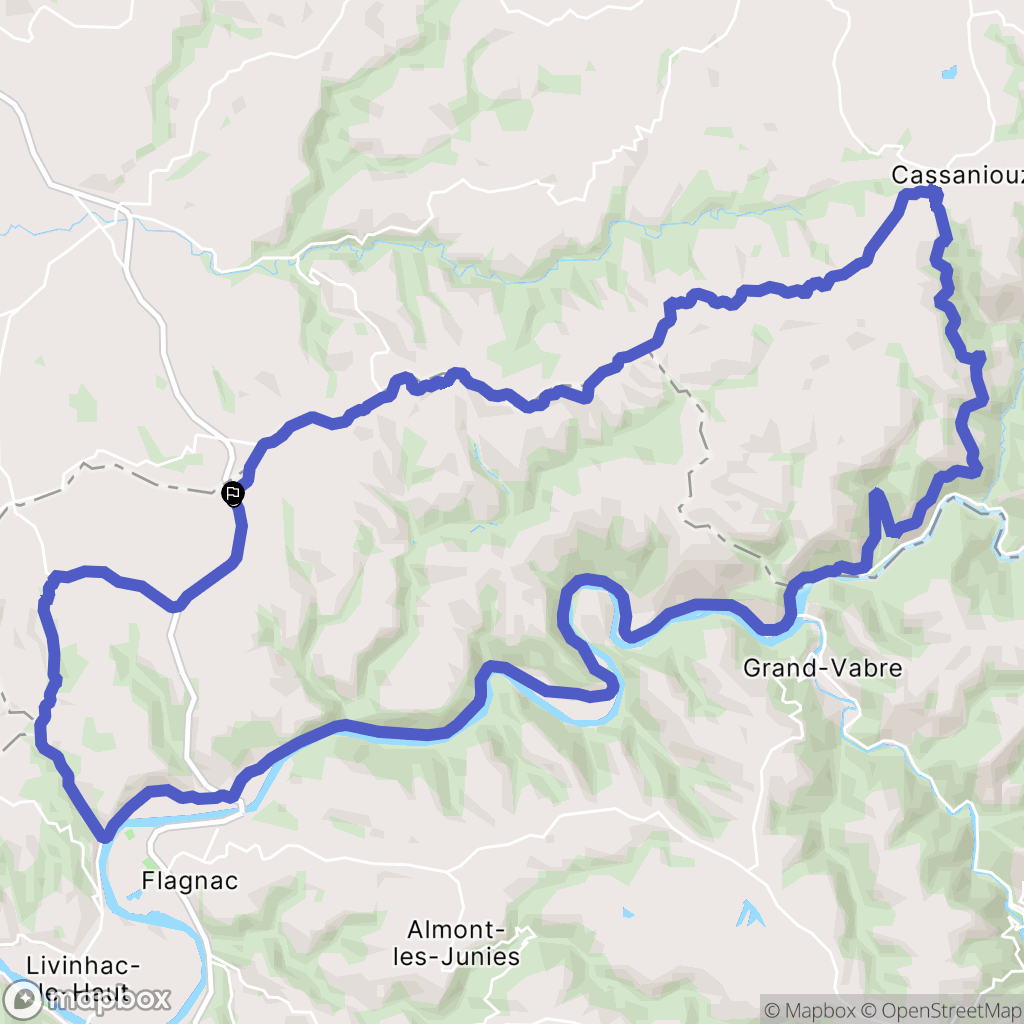 Saint-Santin : carte du parcours de randonnée - France