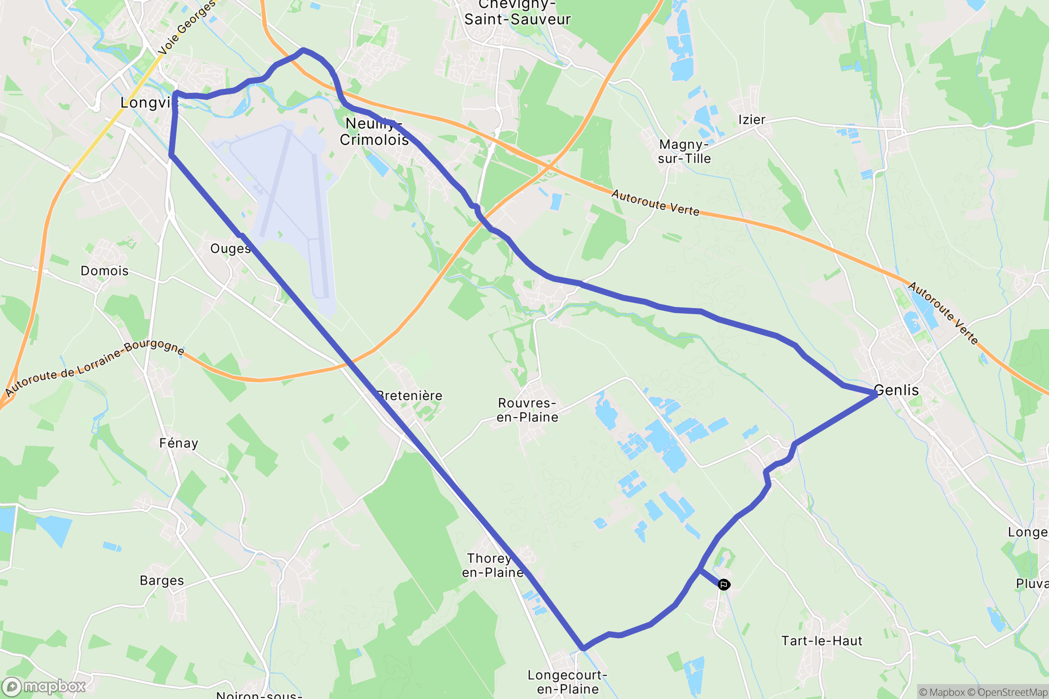 Marliens : carte du parcours de randonnée - France
