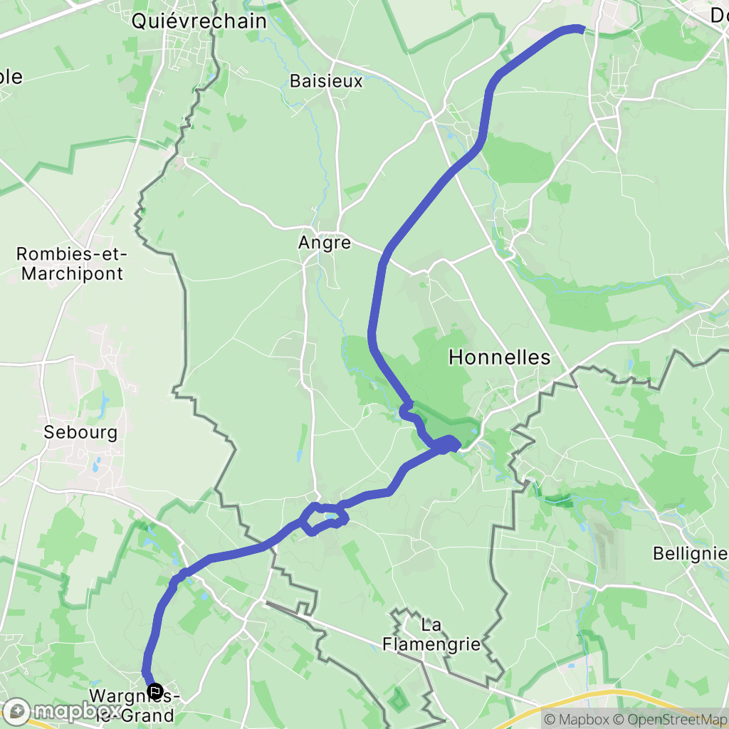 Wargnies-le-Grand : carte du parcours de randonnée - France