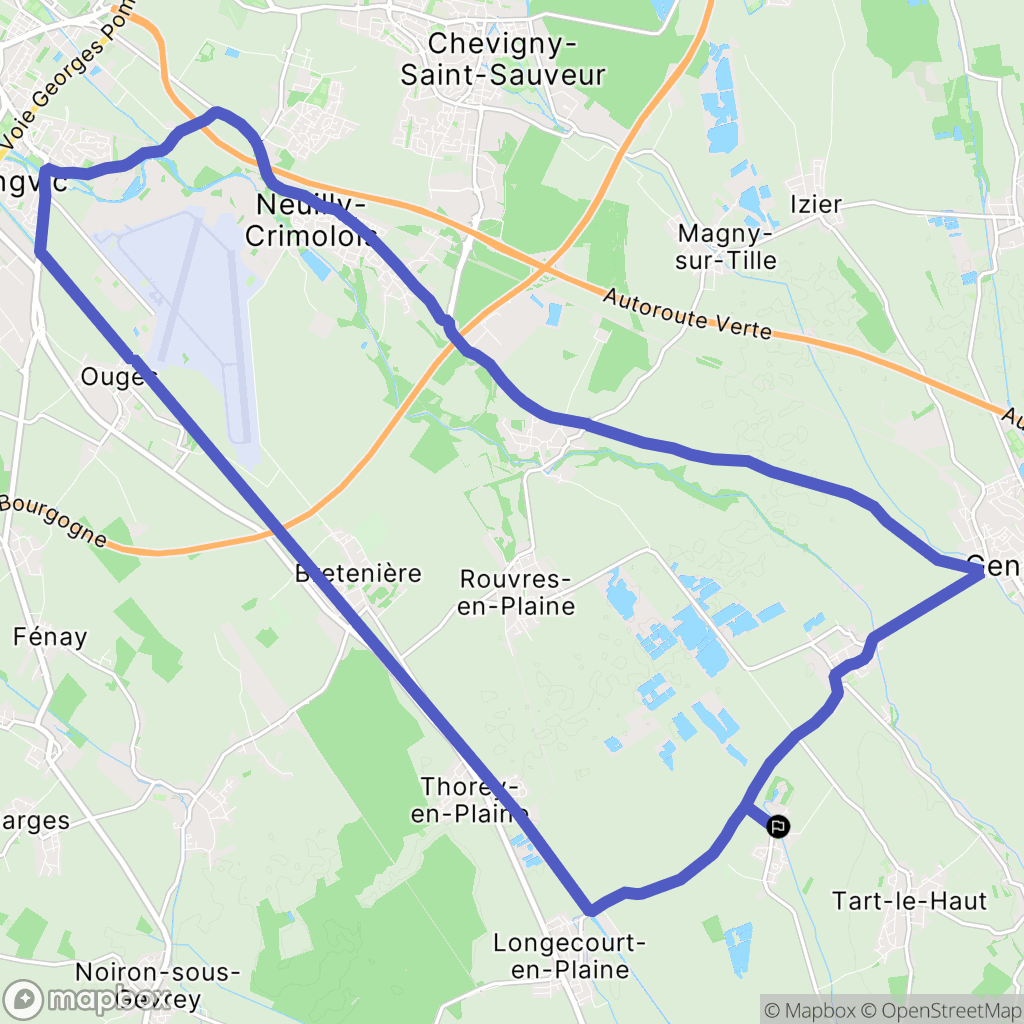 Marliens : carte du parcours de randonnée - France