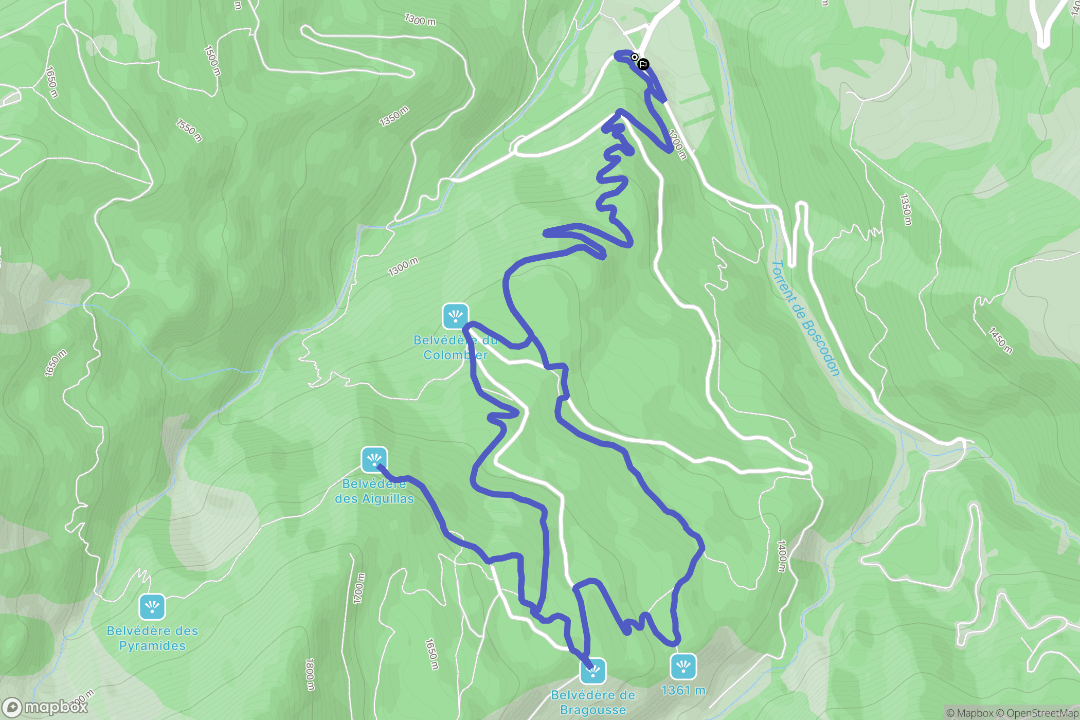 Crots : carte du parcours de randonnée - France