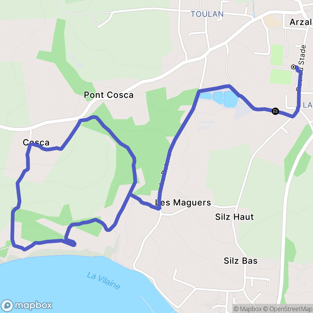 Arzal : carte du parcours de randonnée - France