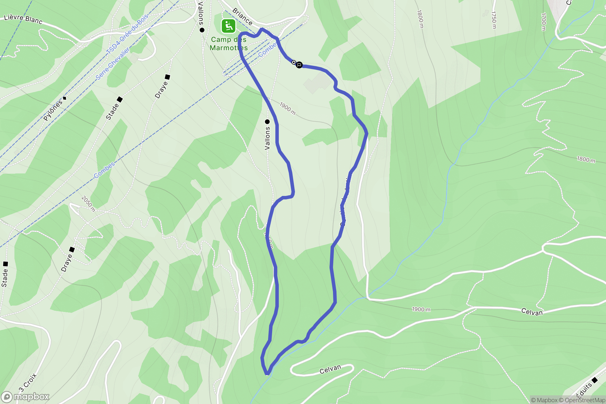 Saint-Chaffrey : carte du parcours de randonnée - France