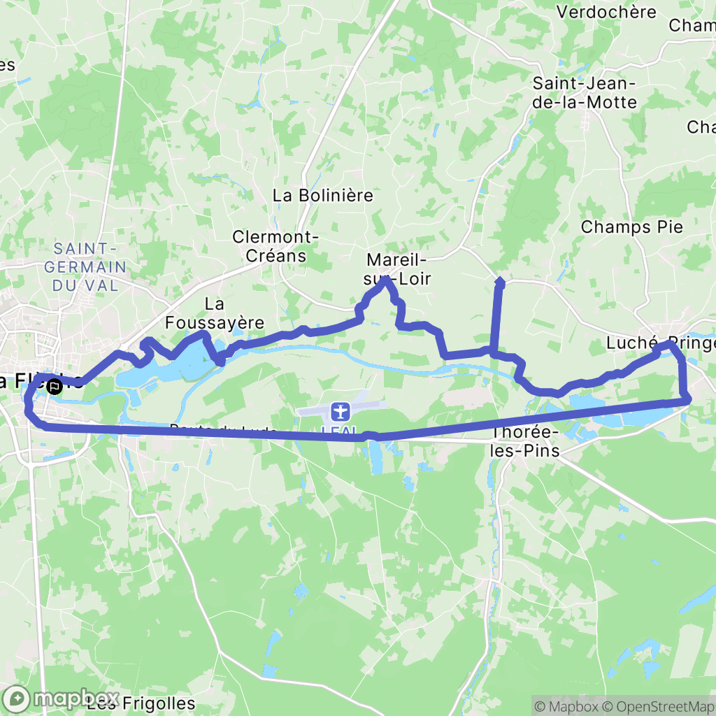 La Flèche : carte du parcours de randonnée - France