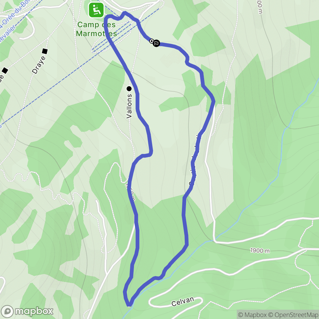 Saint-Chaffrey : carte du parcours de randonnée - France