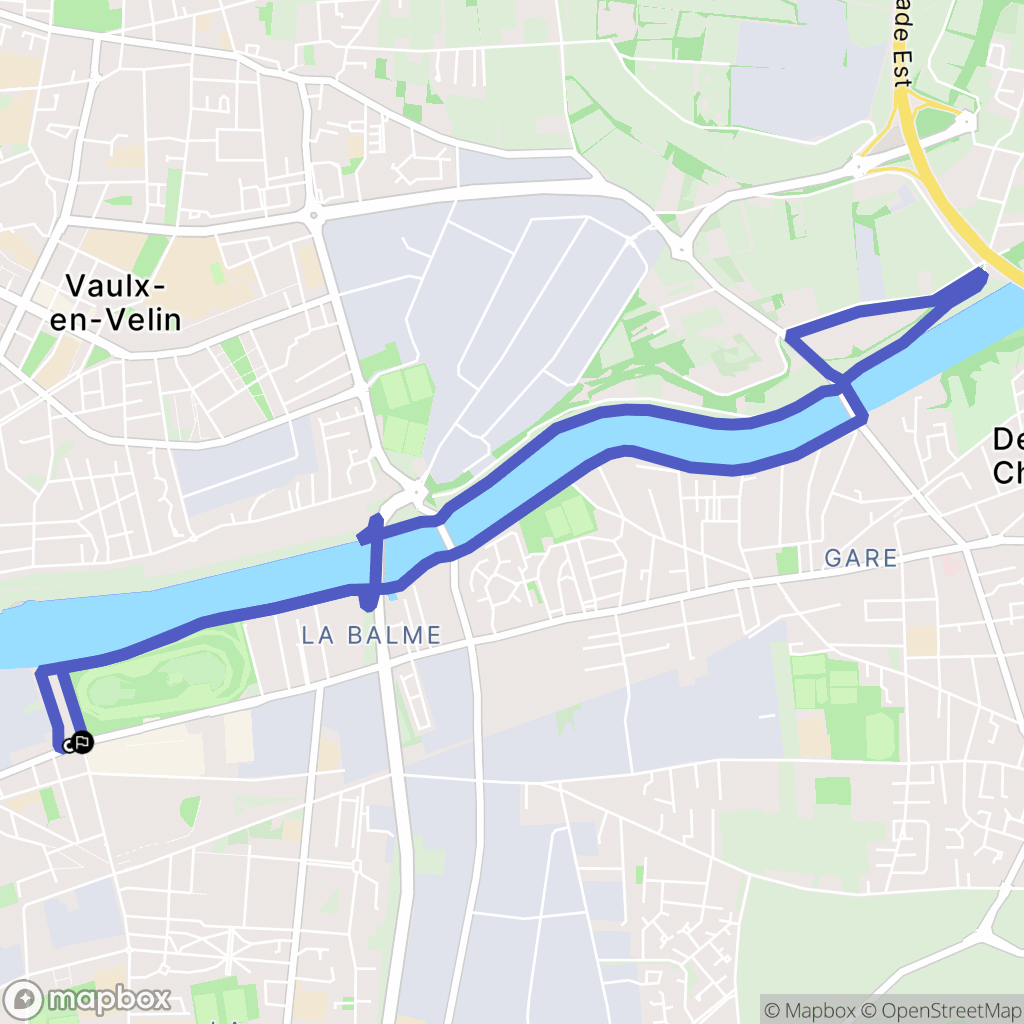 Villeurbanne : carte du parcours de randonnée - France