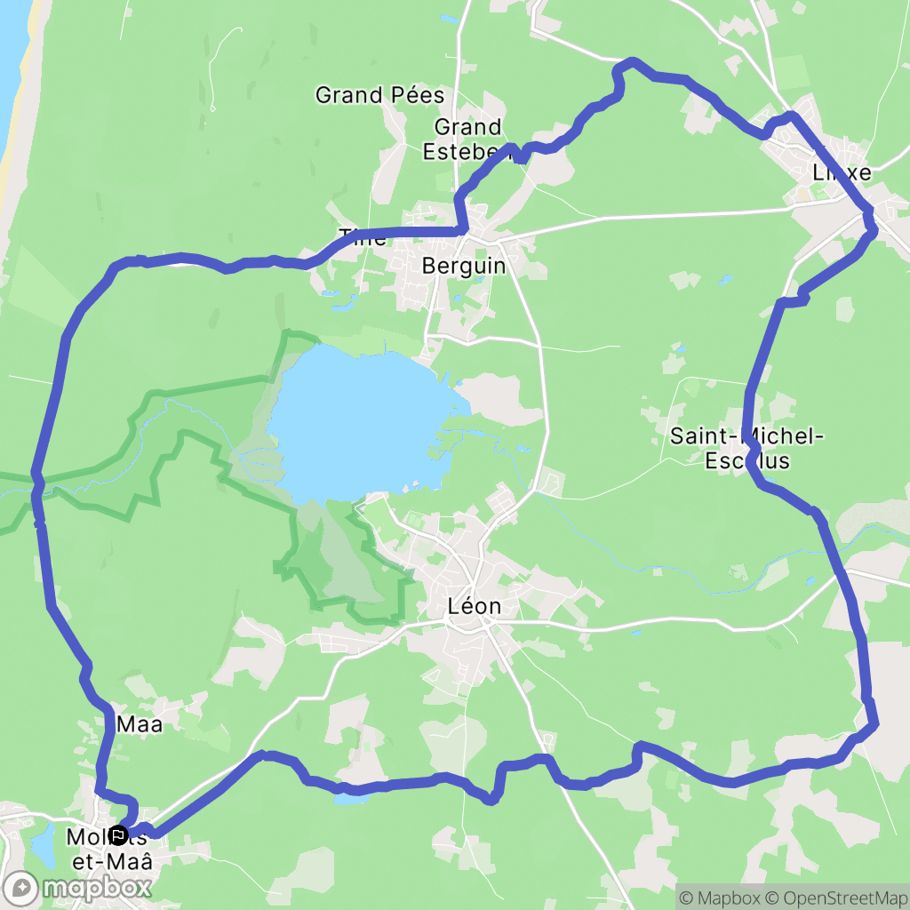 Moliets-et-Maa : carte du parcours de randonnée - France