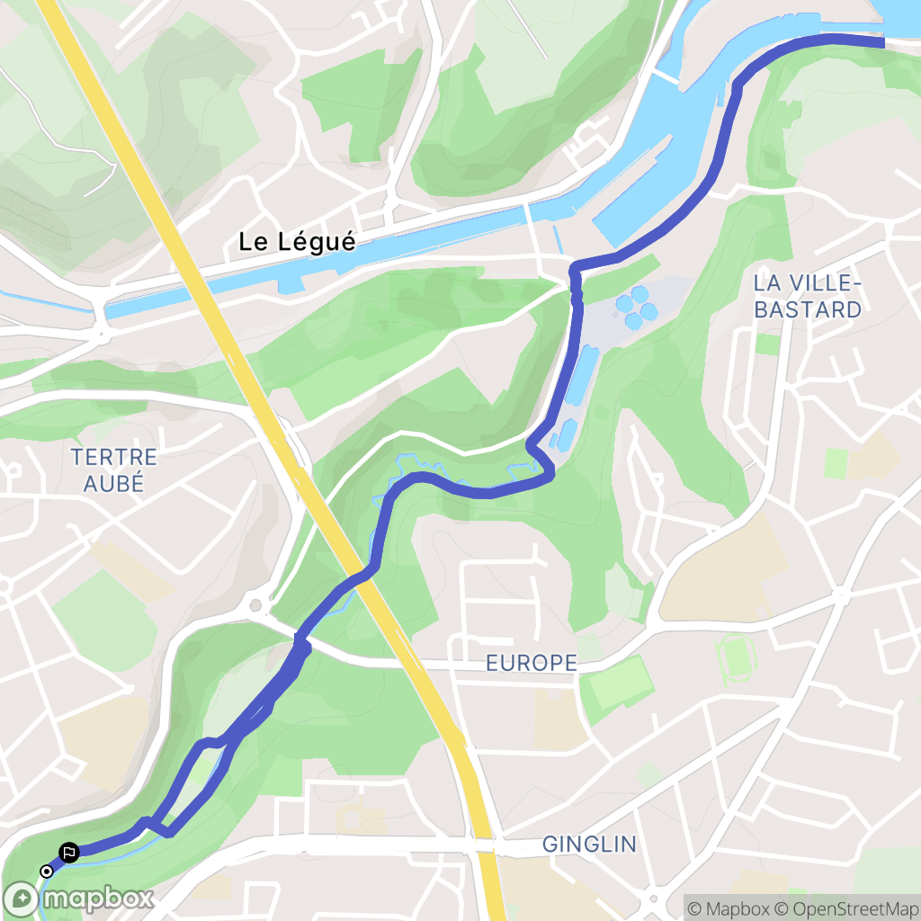 Saint-Brieuc : carte du parcours de randonnée - France