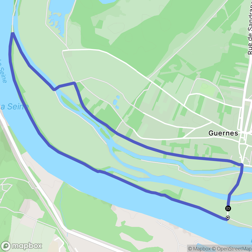 Guernes : carte du parcours de randonnée - France