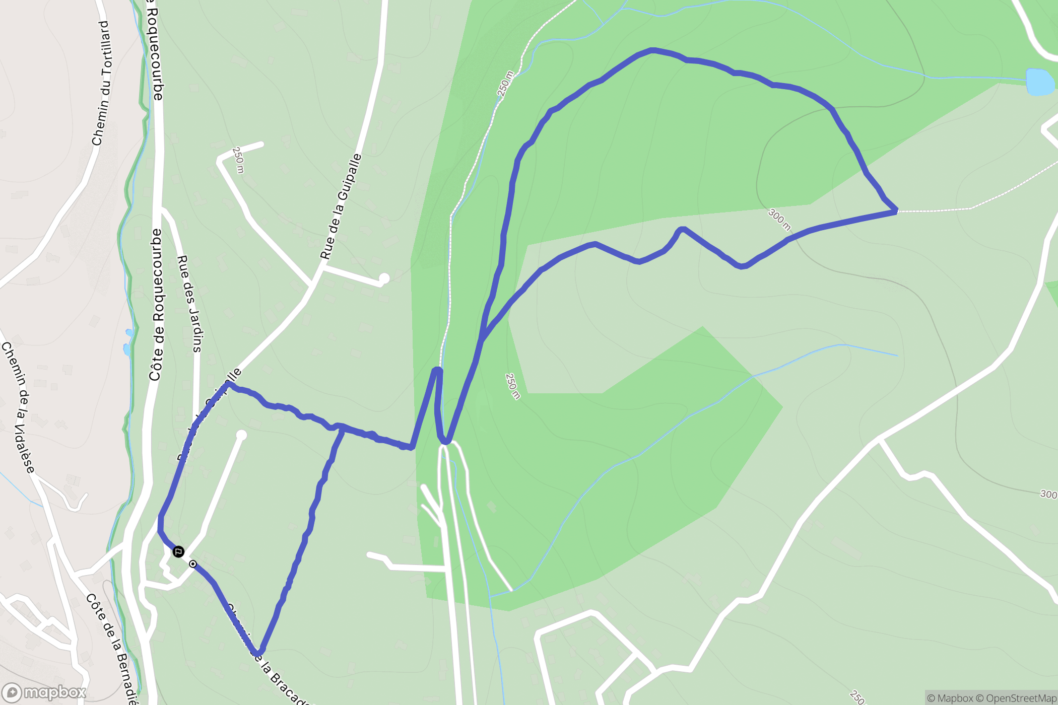 Burlats : carte du parcours de randonnée - France