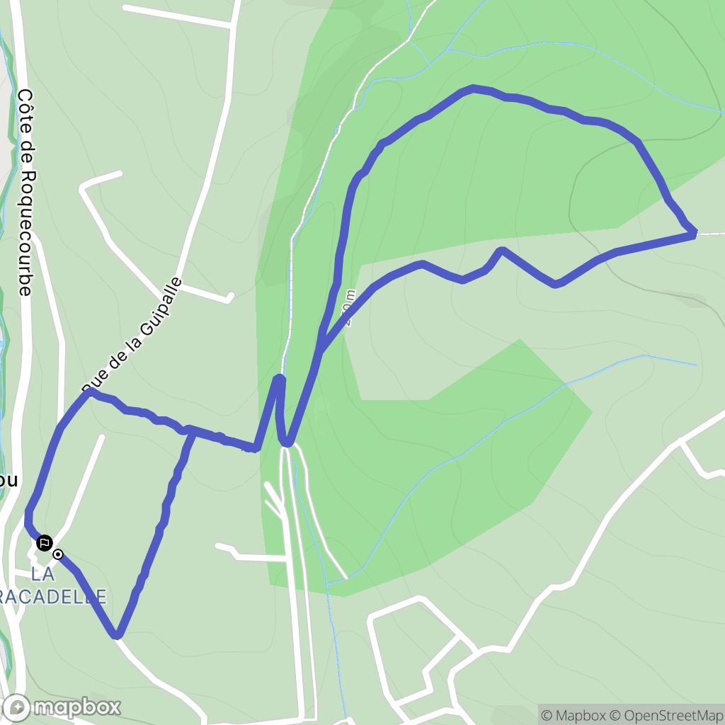 Burlats : carte du parcours de randonnée - France