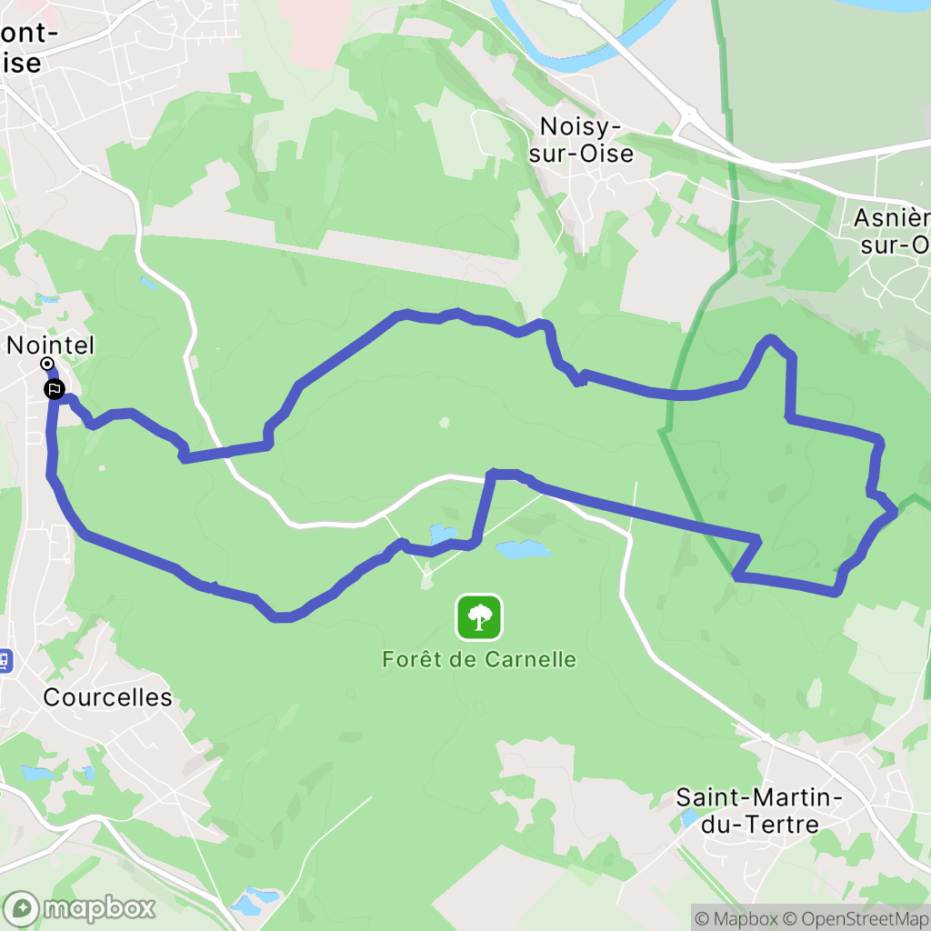 Nointel : carte du parcours de randonnée - France