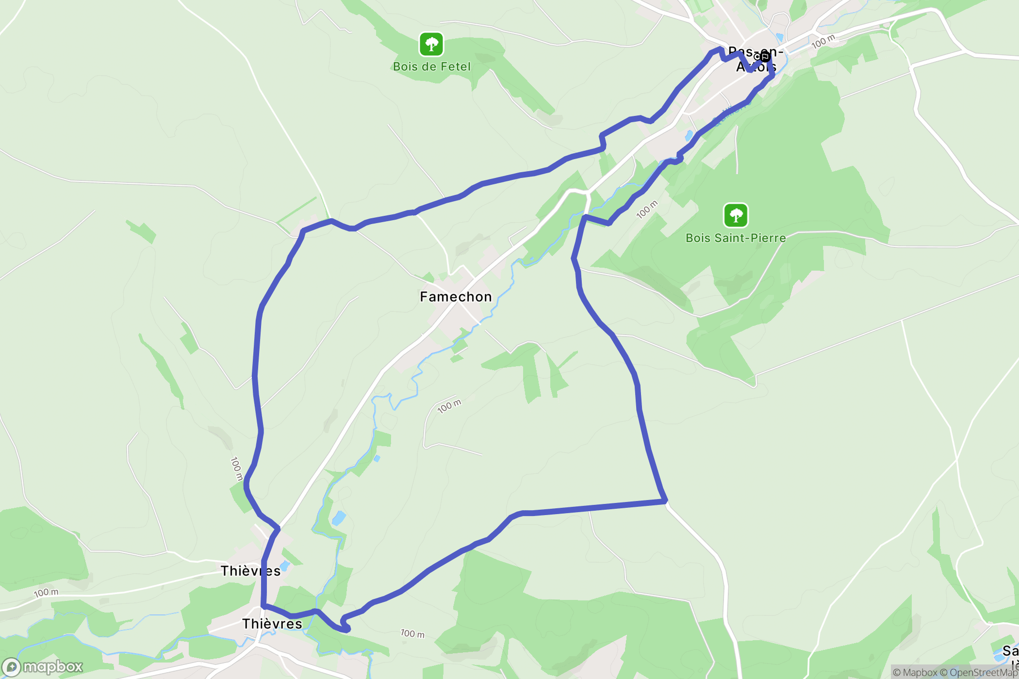 Pas-en-Artois : carte du parcours de randonnée - France
