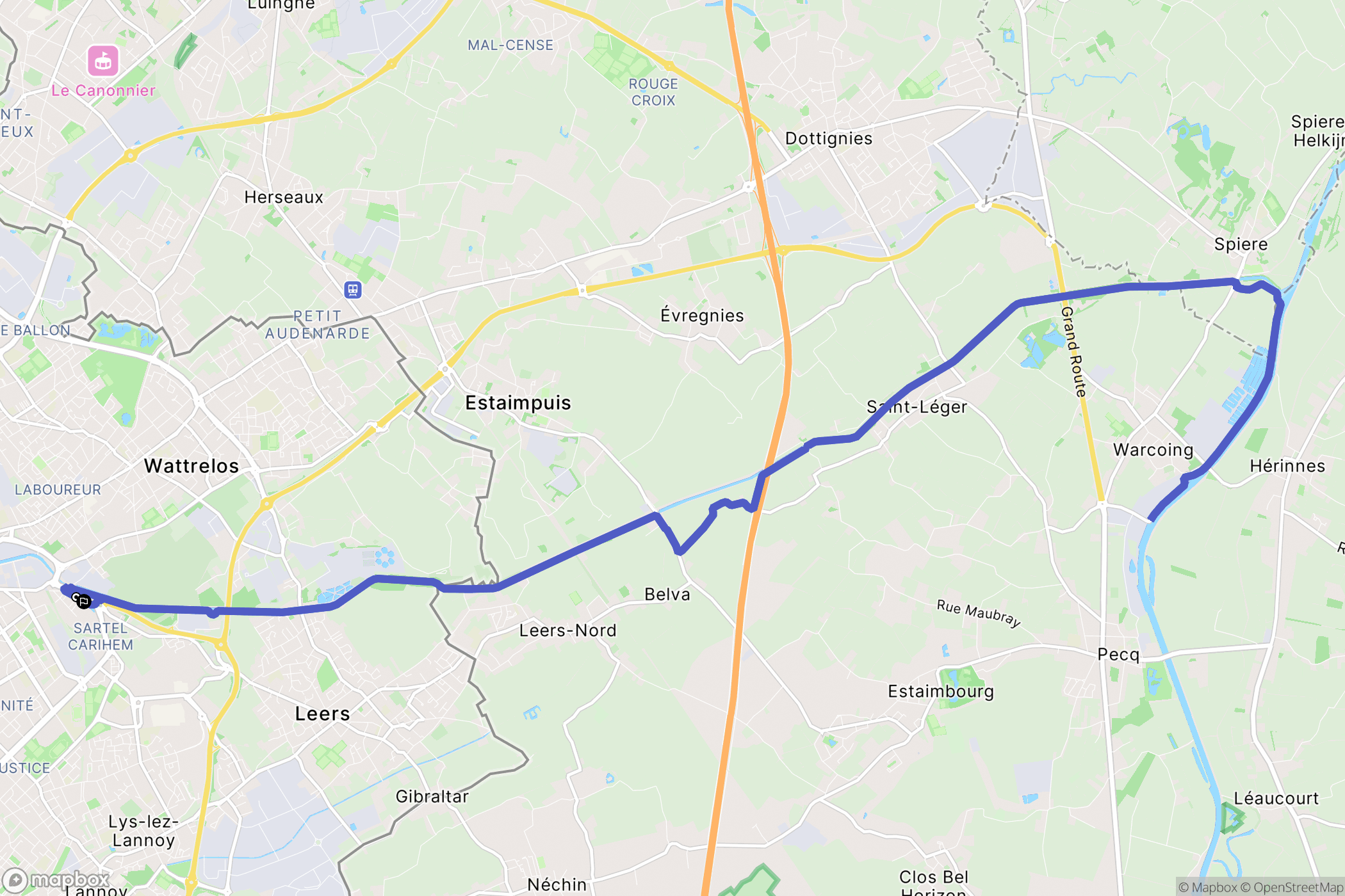 Roubaix : carte du parcours de randonnée - France
