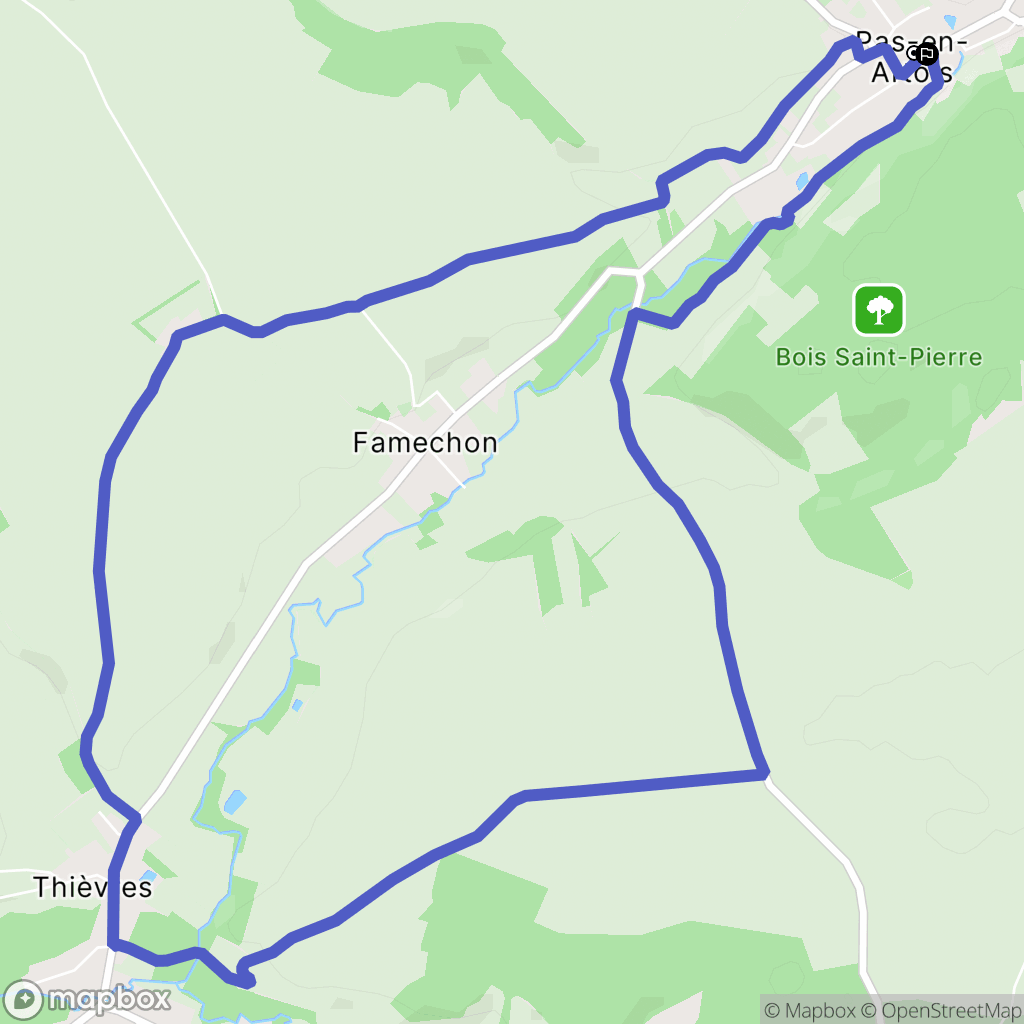 Pas-en-Artois : carte du parcours de randonnée - France