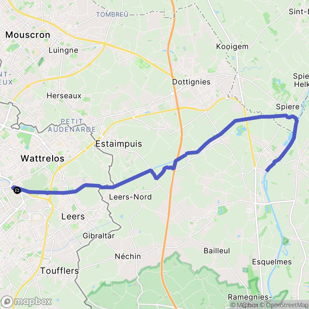 Roubaix : carte du parcours de randonnée - France