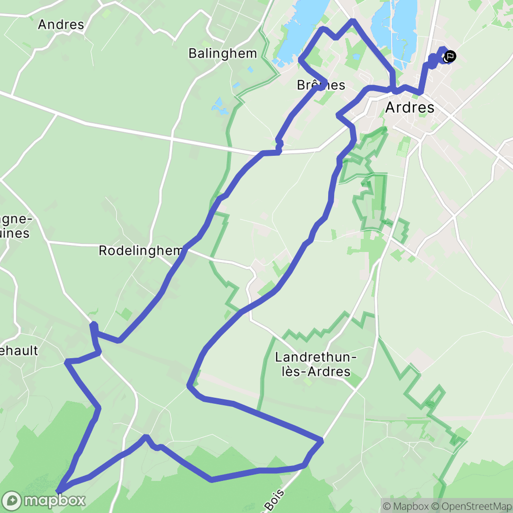 Ardres : carte du parcours de randonnée - France