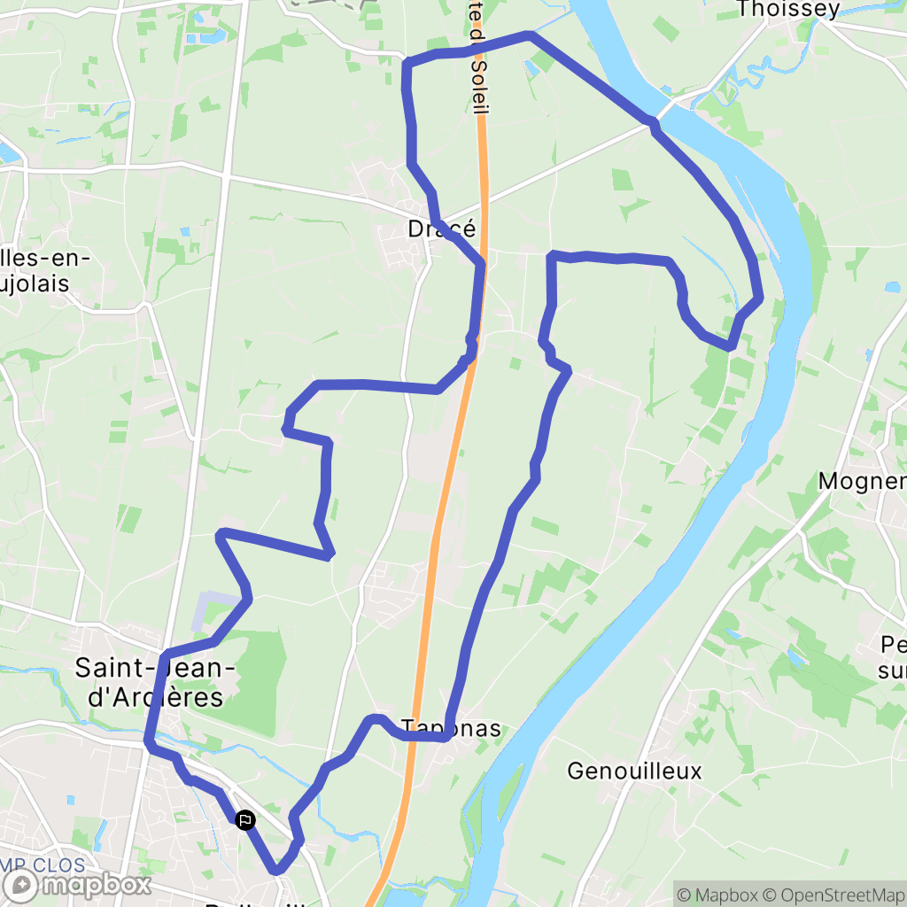 Belleville-en-Beaujolais : carte du parcours de randonnée - France