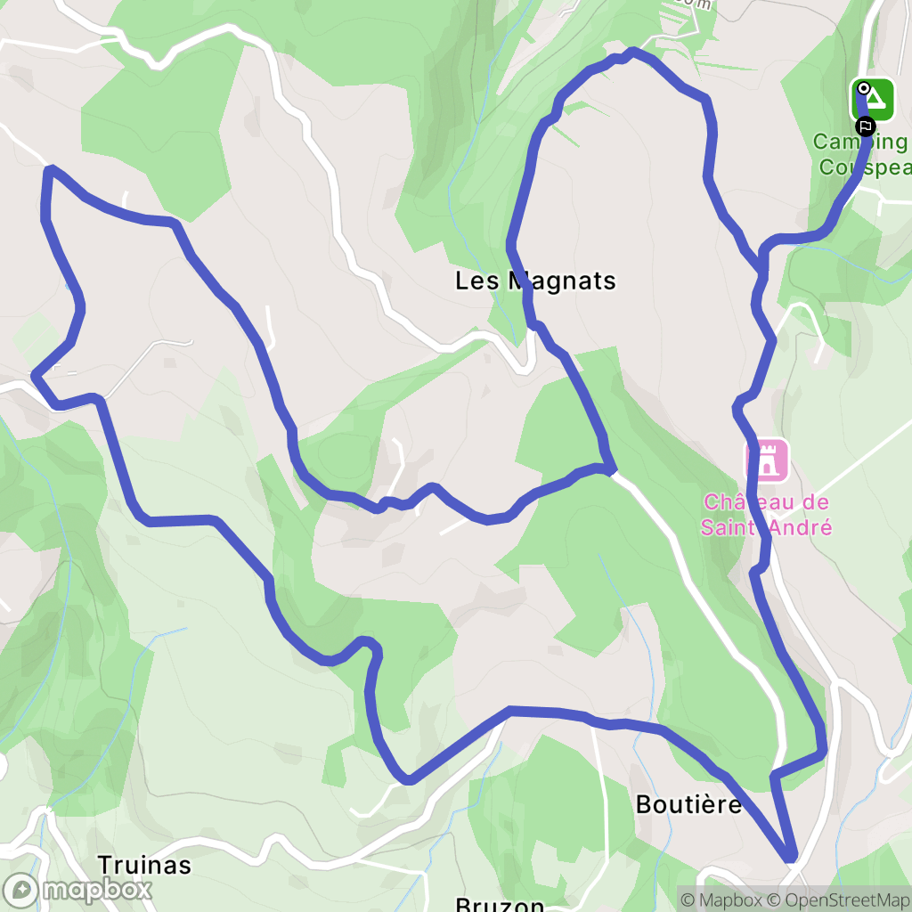 Le Poët-Célard : carte du parcours de randonnée - France